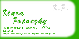 klara potoczky business card